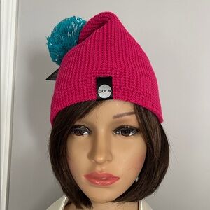 Bula Pink Knit Beanie with Teal Pom NWT